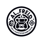 DALL-E-2024-01-20-21.57.38-A-circular-logo-for-Alfred-a-cafe-and-PlayStation-game-center.-The-design-should-be-modern-and-compact-fitting-within-a-circle.-It-should-incorpor-removebg-preview